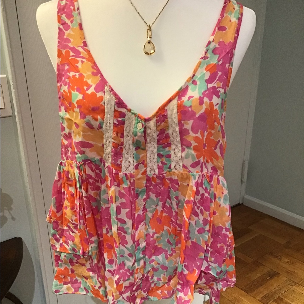 Free People Floral Top.